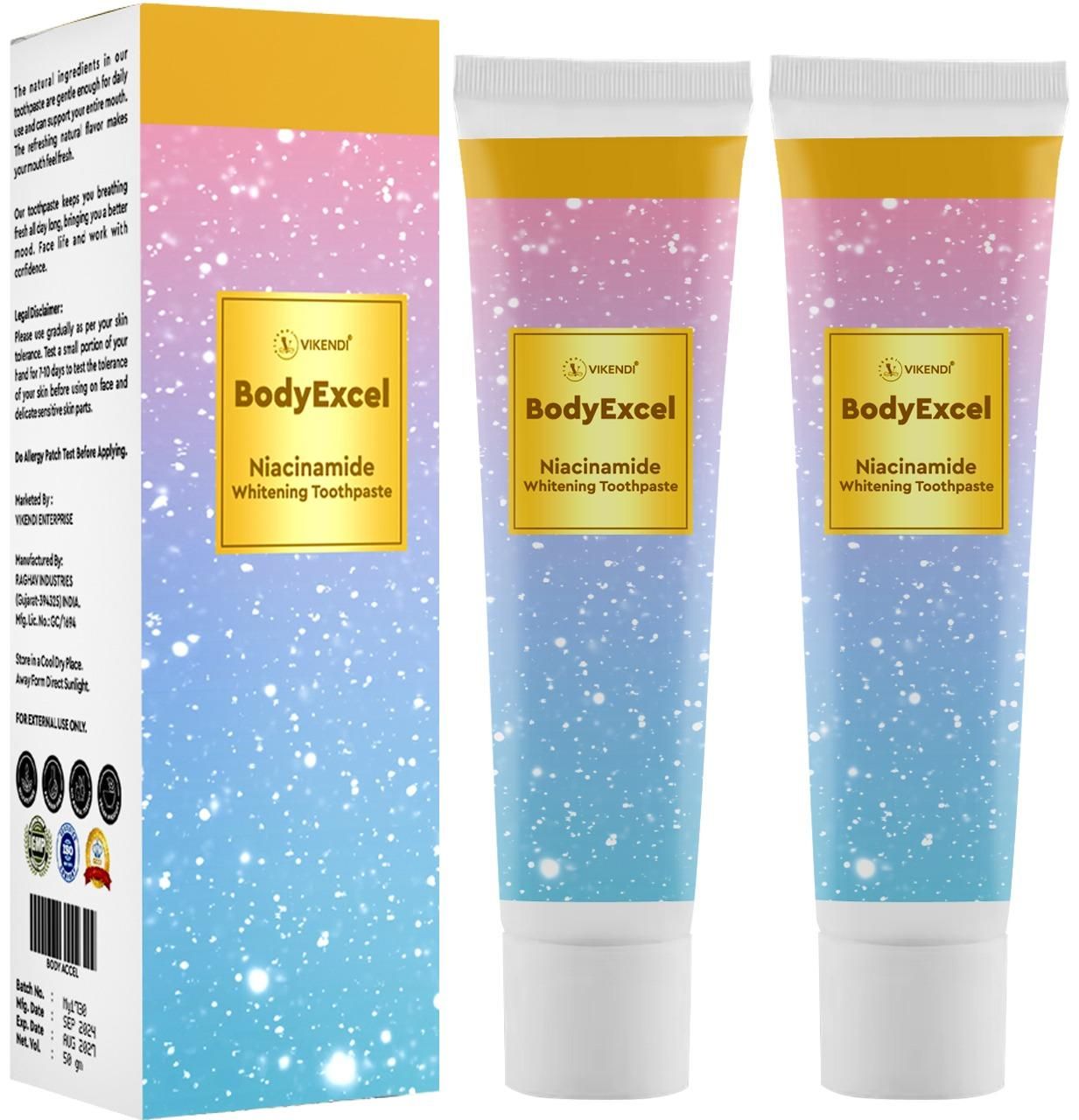 Niacinamide Whitening Toothpaste 50g (Pack of 2)