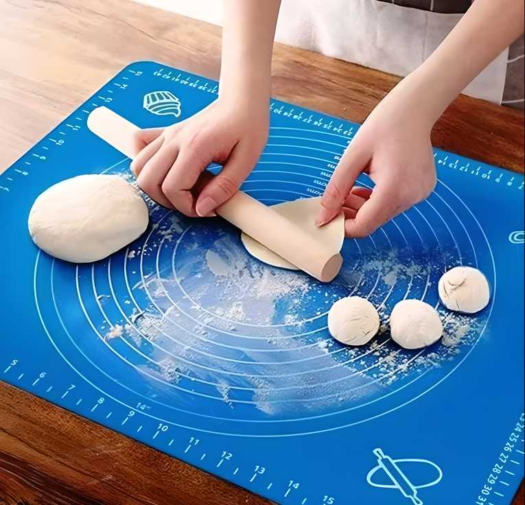 Silicone Baking Mat Silicone Chapati Atta Kneading Mat Non-Stick Fondant Rolling Mat Stretchable for Kitchen Roti Chapati